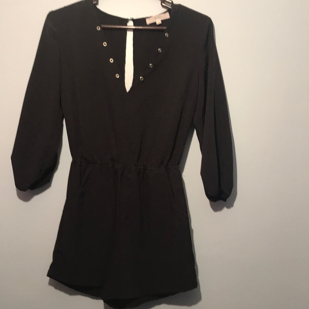 Black V Neck Romper